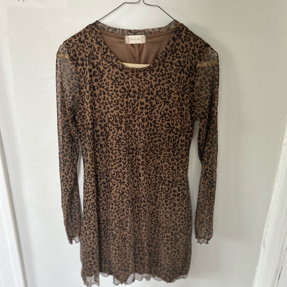 Animal printed mesh dress
